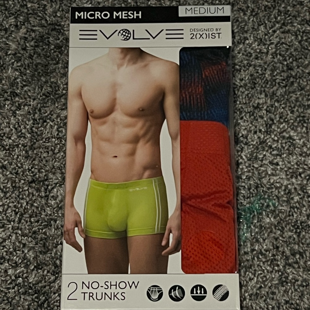 2-Pack EVOLVE by 2(X)it Micro Mesh No-Show Trunks - Medium